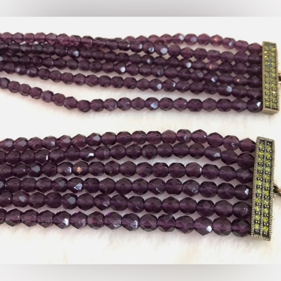 HEIDI DAUS Amethyst 6 Row Oval Pendant Beaded Necklace - Picture 10 of 10